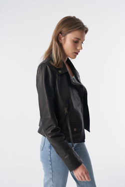 Image of Classic Biker Jacket, Natural Grain Black