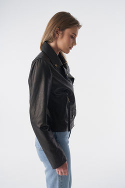 Image of Classic Biker Jacket, Natural Grain Black