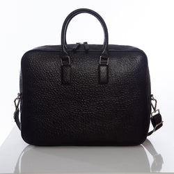 Image of Genuine Leather Laptop Bag & Briefcase, Elephant Pattern Black