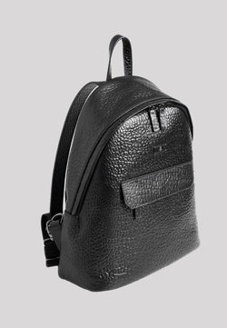 Image of Genuine Leather Elephant Pattern Backpack, Elephant Pattern Black