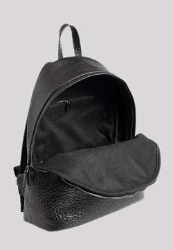 Image of Genuine Leather Elephant Pattern Backpack, Elephant Pattern Black