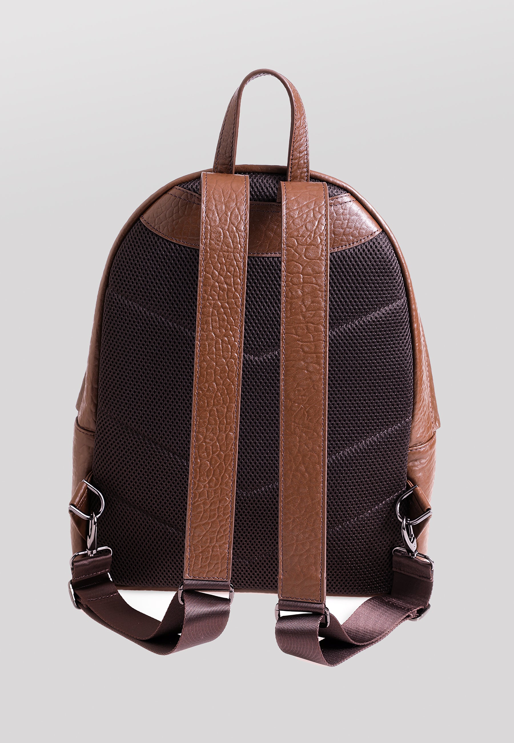 Genuine Leather Elephant Pattern Backpack, Elephant Pattern Brown