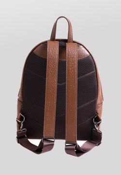 Image of Genuine Leather Elephant Pattern Backpack, Elephant Pattern Brown