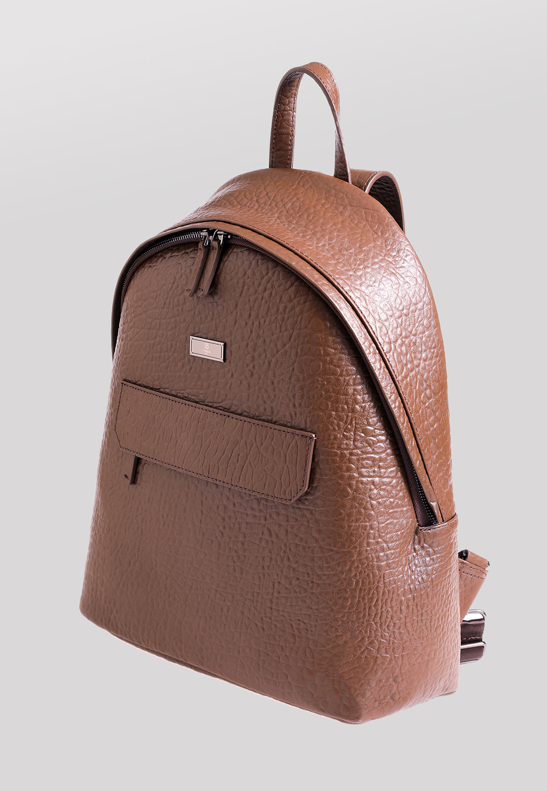 Genuine Leather Elephant Pattern Backpack, Elephant Pattern Brown