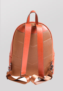 Image of Genuine Leather  Leather Backpack, Elephant Pattern Tan