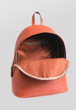 Image of Genuine Leather  Leather Backpack, Elephant Pattern Tan