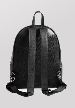 Image of Genuine Leather Backpack, Venous Pattern Black