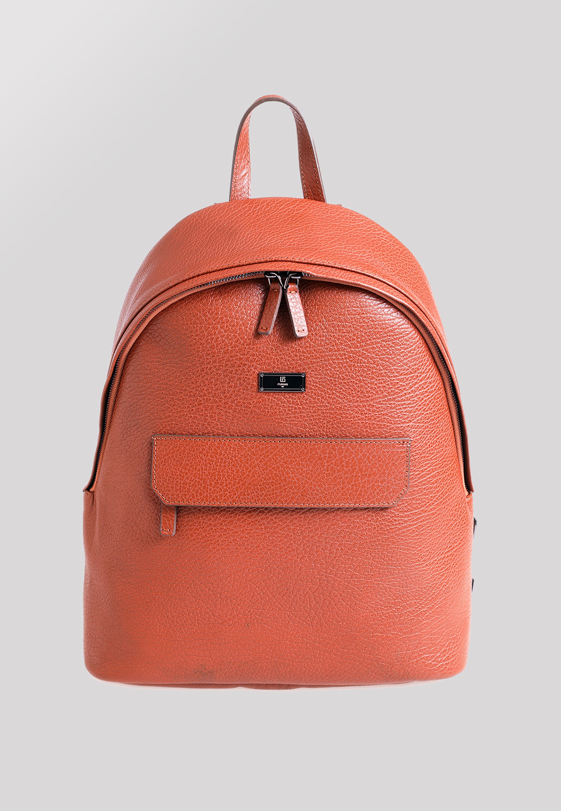 Genuine Leather Backpack, Venous Pattern Tan