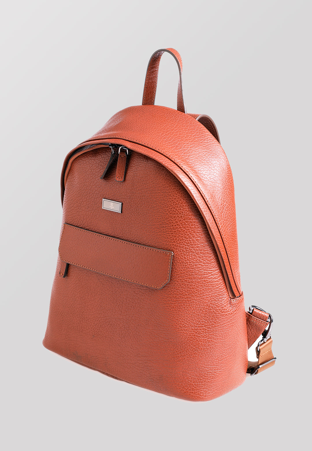 Genuine Leather Backpack, Venous Pattern Tan