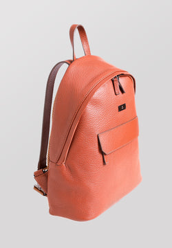 Image of Genuine Leather Backpack, Venous Pattern Tan