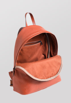 Image of Genuine Leather Backpack, Venous Pattern Tan