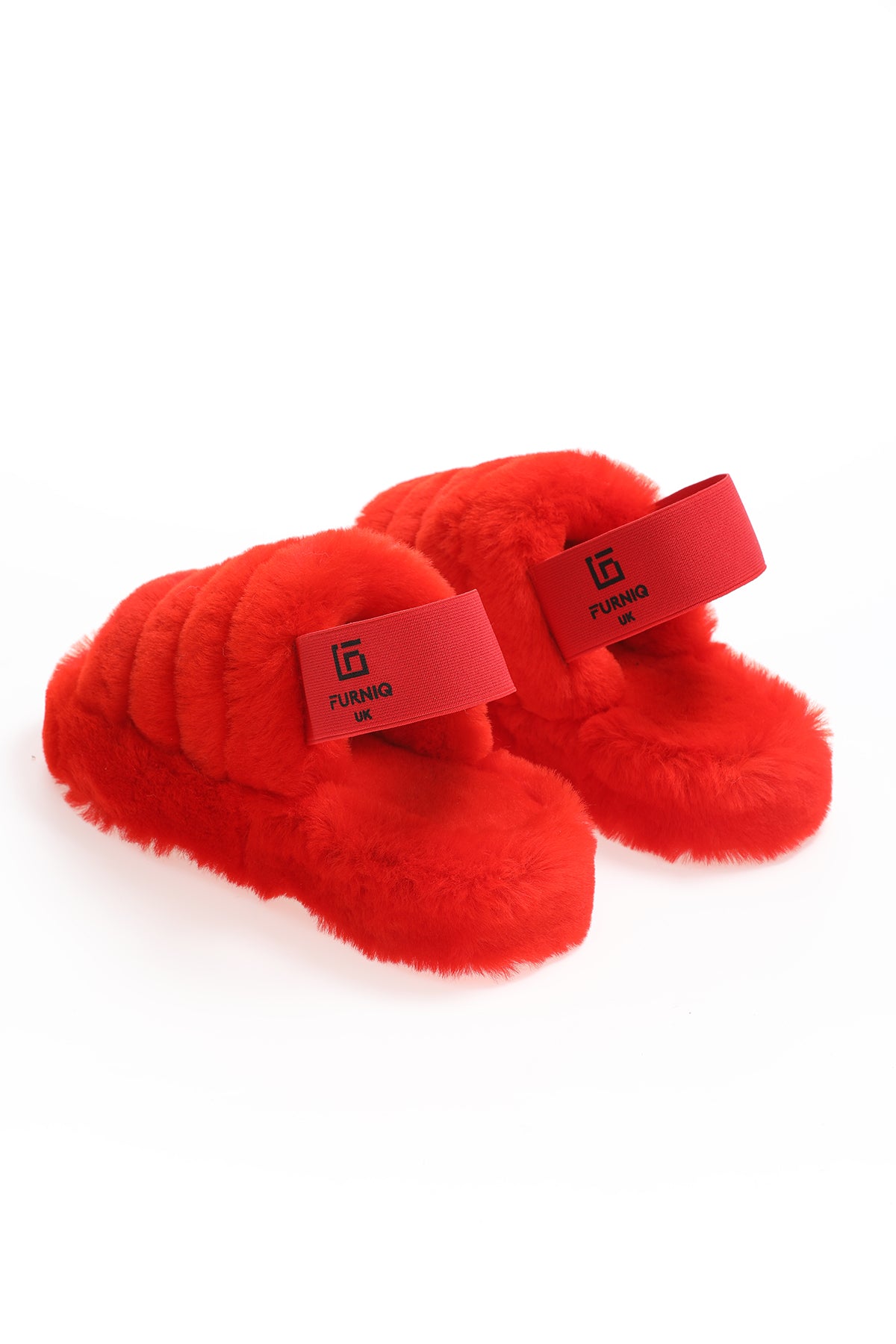 Women's Shearling Slides Red Wool