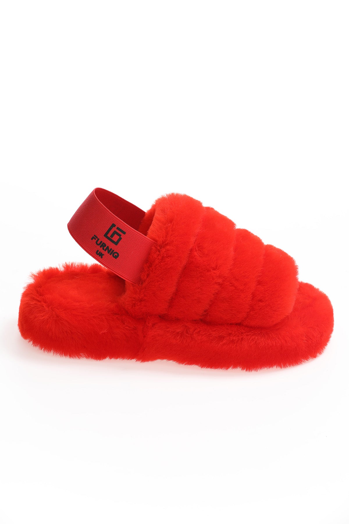 Women's Shearling Slides Red Wool