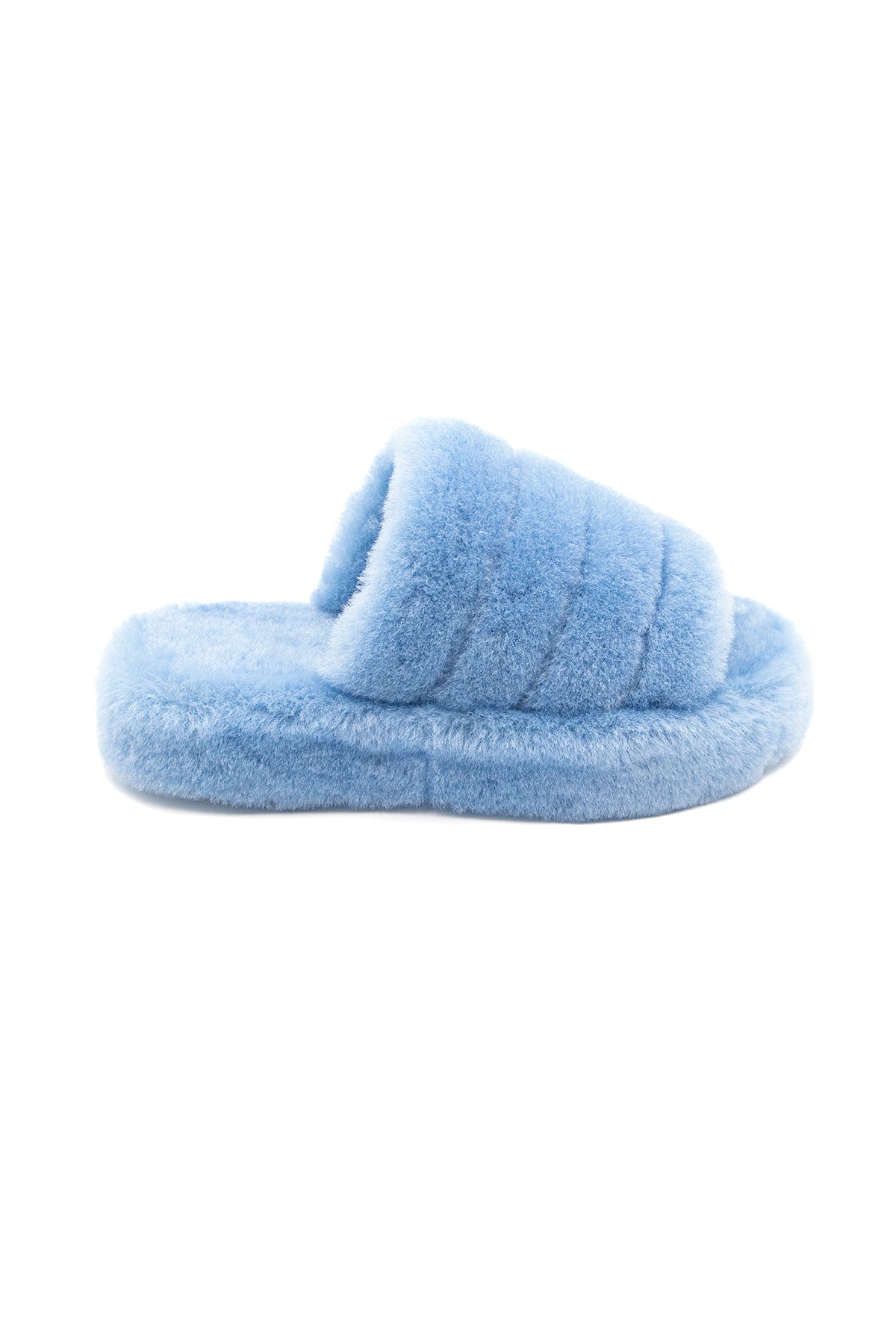 Women's Shearling Slippers, Blue Wool