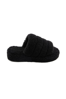 Image of Women's Shearling Slippers, Black Curly Wool