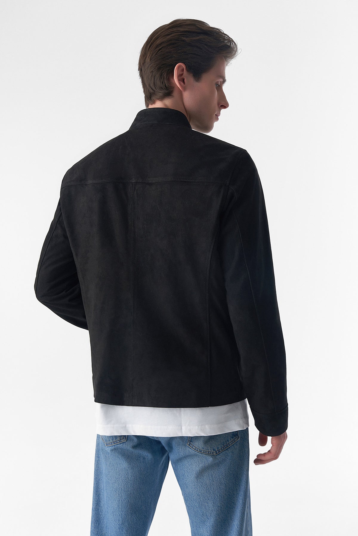 Men's Suede Casual Jacket, Black