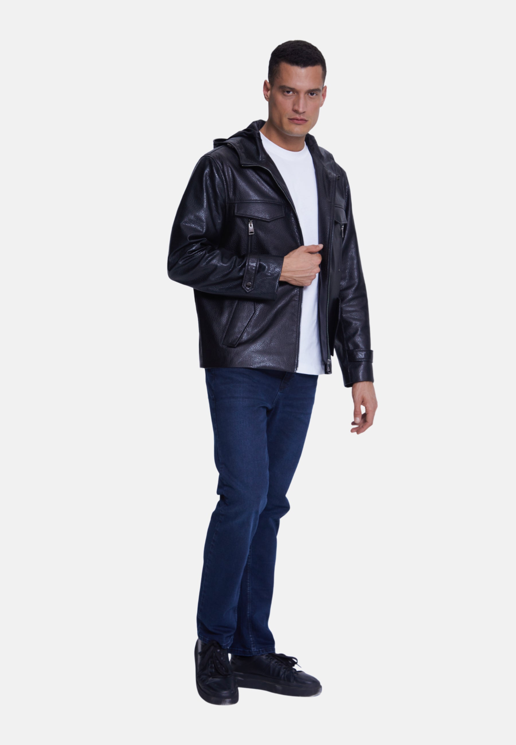 Men's Leather Jacket, Black