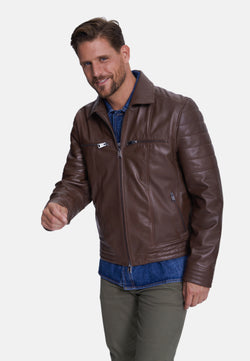 Image of Men's Fashion Leather Jacket, Nappa Chocolate Brown