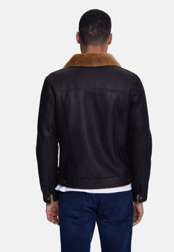 Image of Men's Casual Jacket, Washed Brown With Ginger Wool