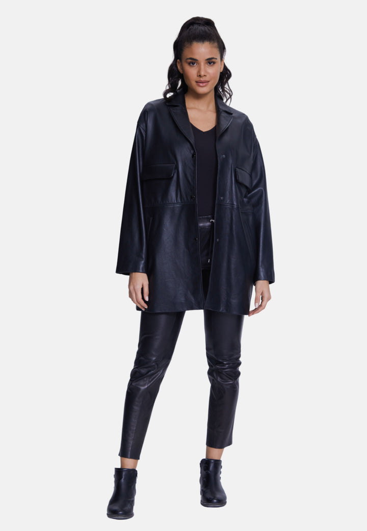 Women's Shearling Jacket Nappa Black