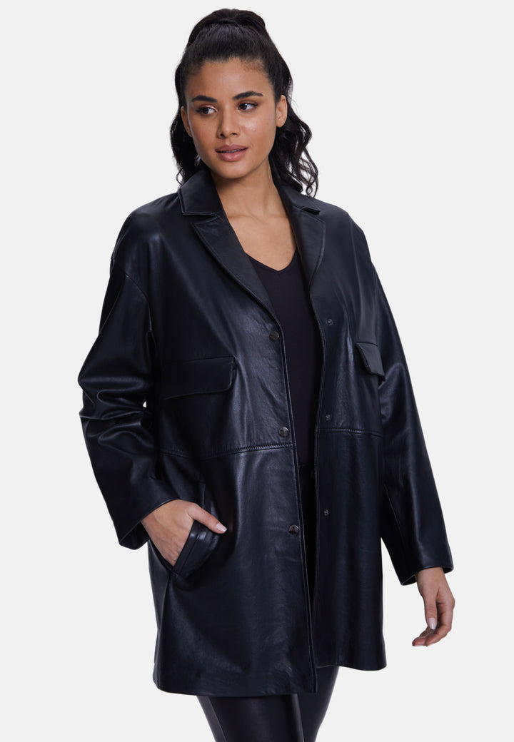 Women's Shearling Jacket Nappa Black