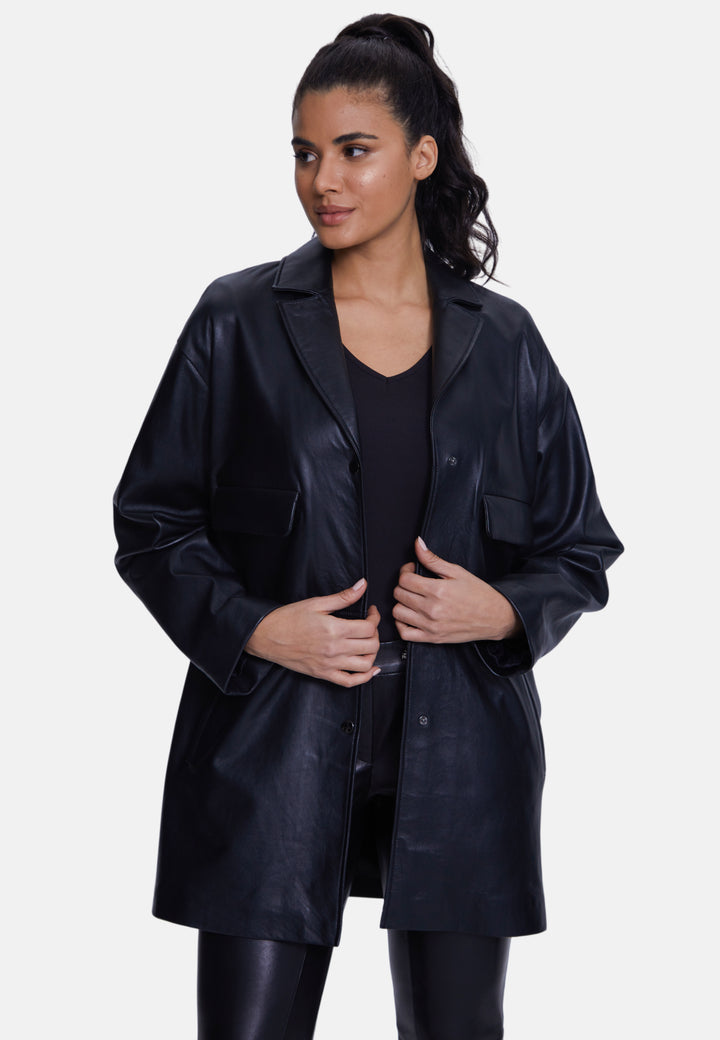 Women's Shearling Jacket Nappa Black