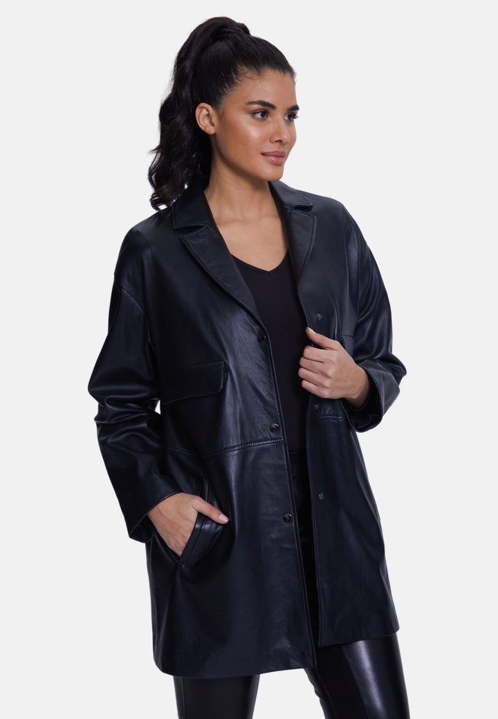 Women's Shearling Jacket Nappa Black