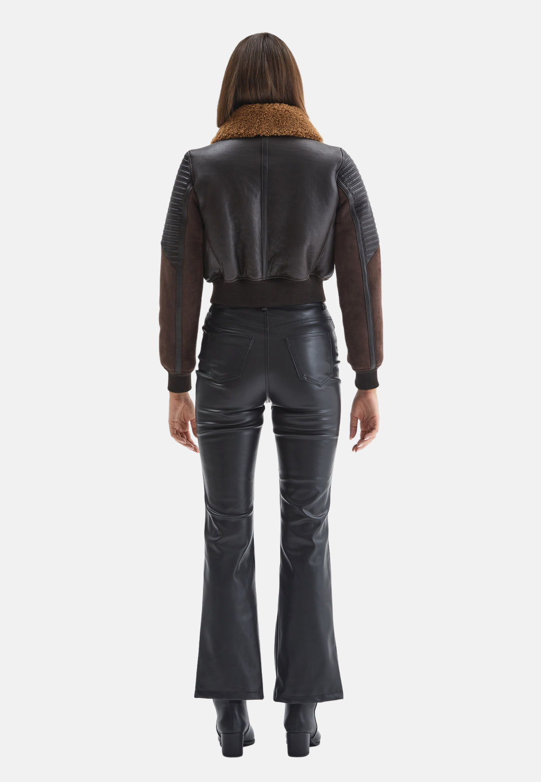 Women's Fashion Jacket, Silky Brown With Ginger Curly Wool