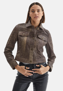 Image of Authentic Western Leather Jacket, Stoning Brown