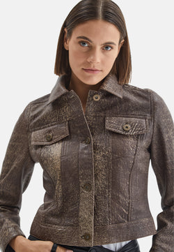 Image of Authentic Western Leather Jacket, Stoning Brown