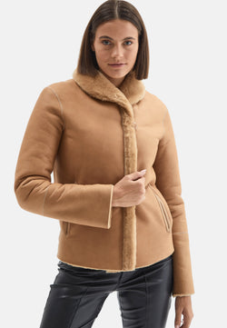 Image of Women's Shearling Jacket, Silky Caramel With Caramel Wool