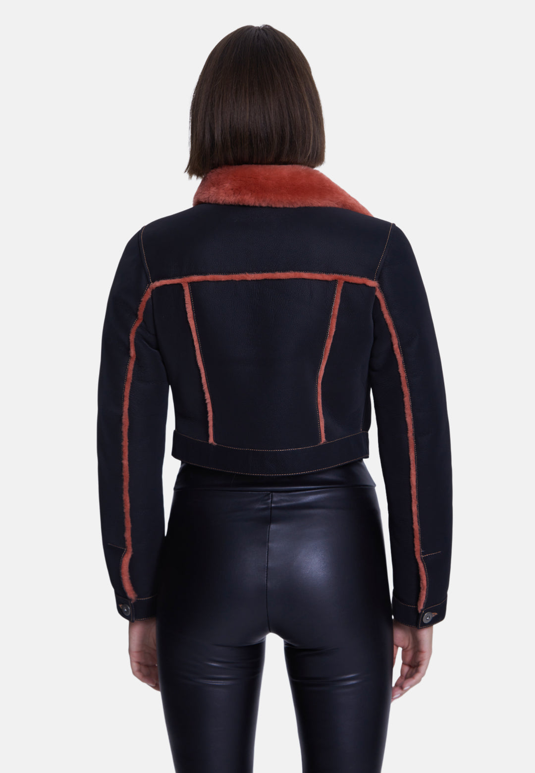 Women's Fashion Jacket, Crispy Black With Coral Wool