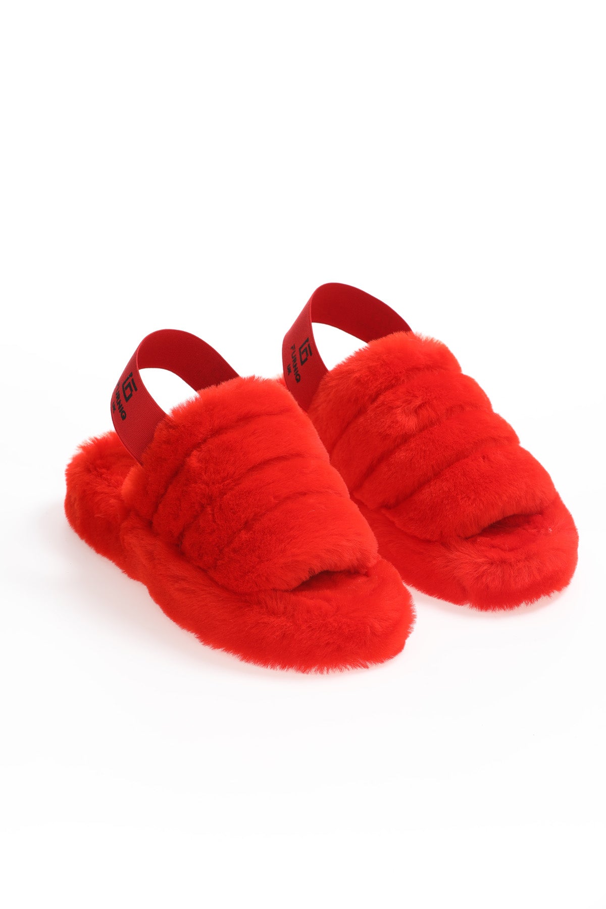 Women's Shearling Slides Red Wool