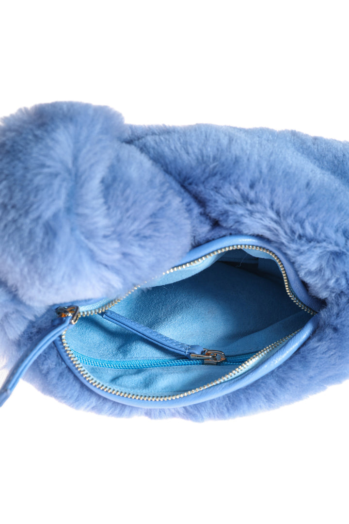 Women's Shearling Mini Bag, Blue