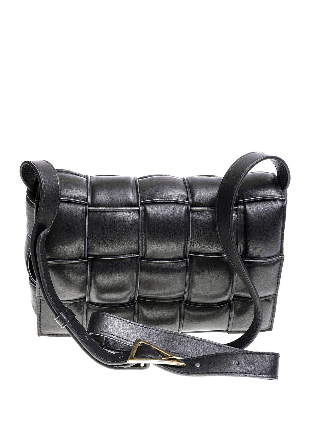 Genuine Leather Shoulder Bag, Nappa Black