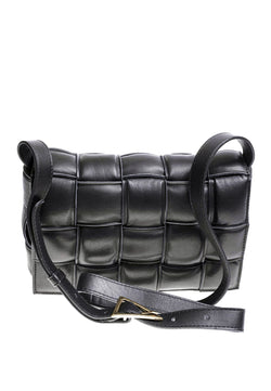 Image of Genuine Leather Shoulder Bag, Nappa Black