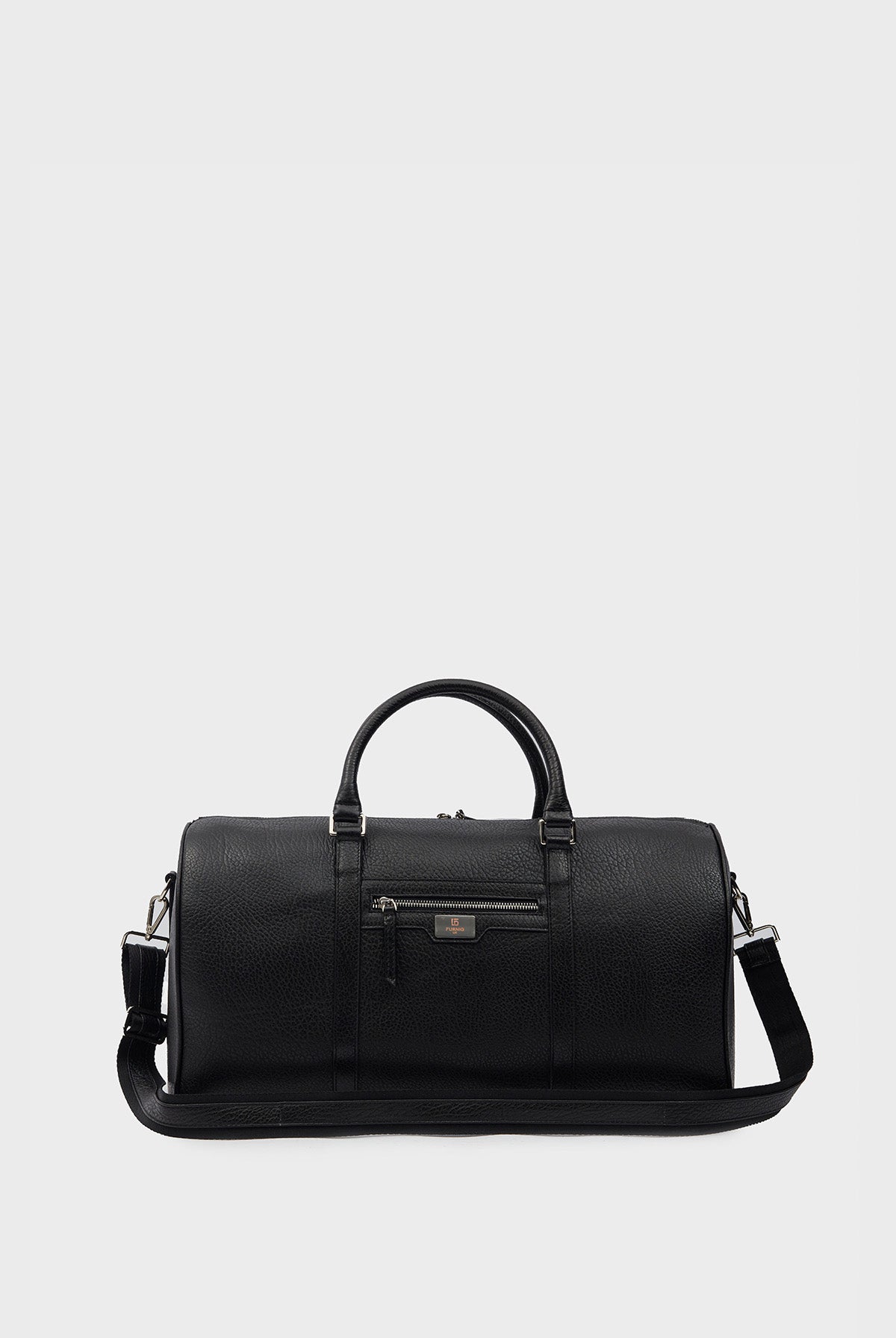 Genuine Leather Duffle Bag, Travel Bag, Venous Pattern Black