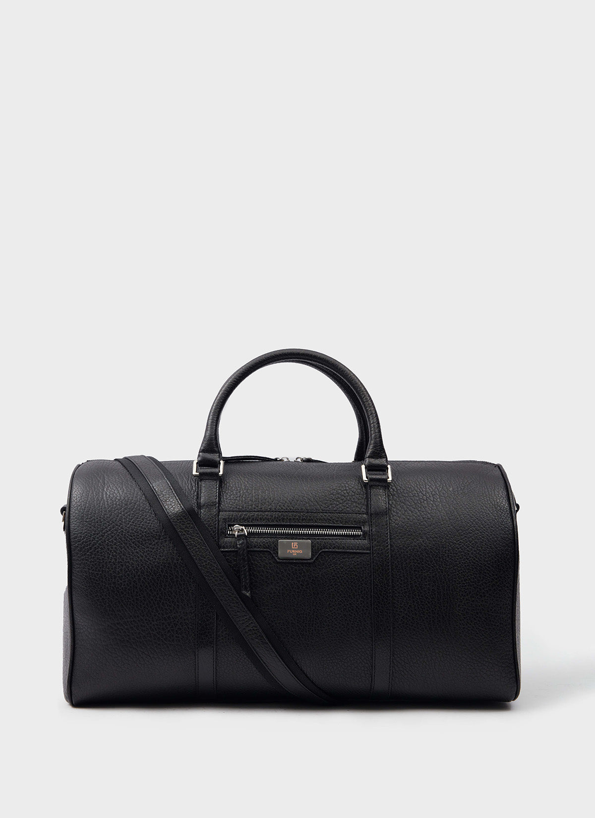 Genuine Leather Duffle Bag, Travel Bag, Venous Pattern Black