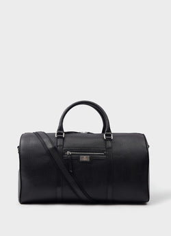 Image of Genuine Leather Duffle Bag, Travel Bag, Venous Pattern Black