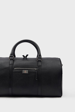 Image of Genuine Leather Duffle Bag, Travel Bag, Venous Pattern Black