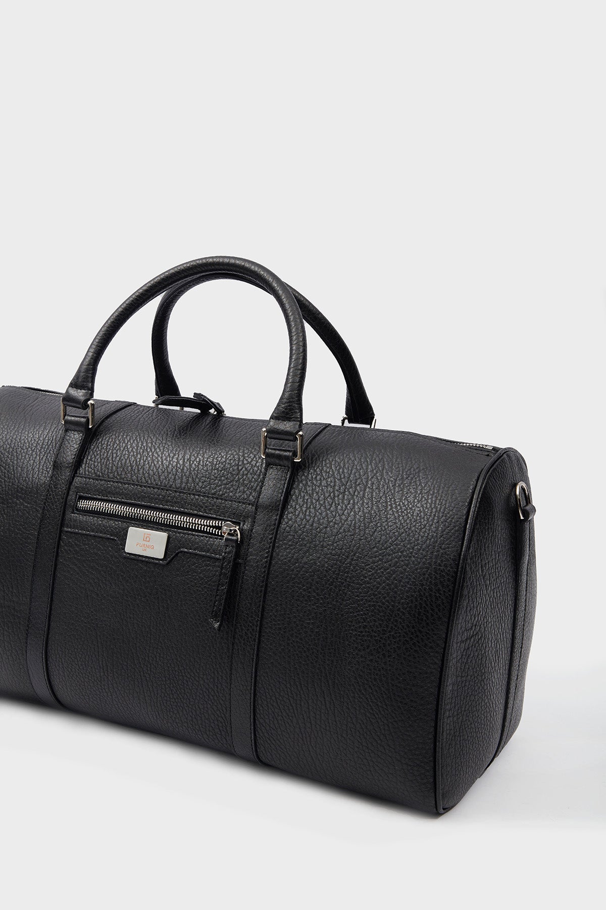 Genuine Leather Duffle Bag, Travel Bag, Venous Pattern Black