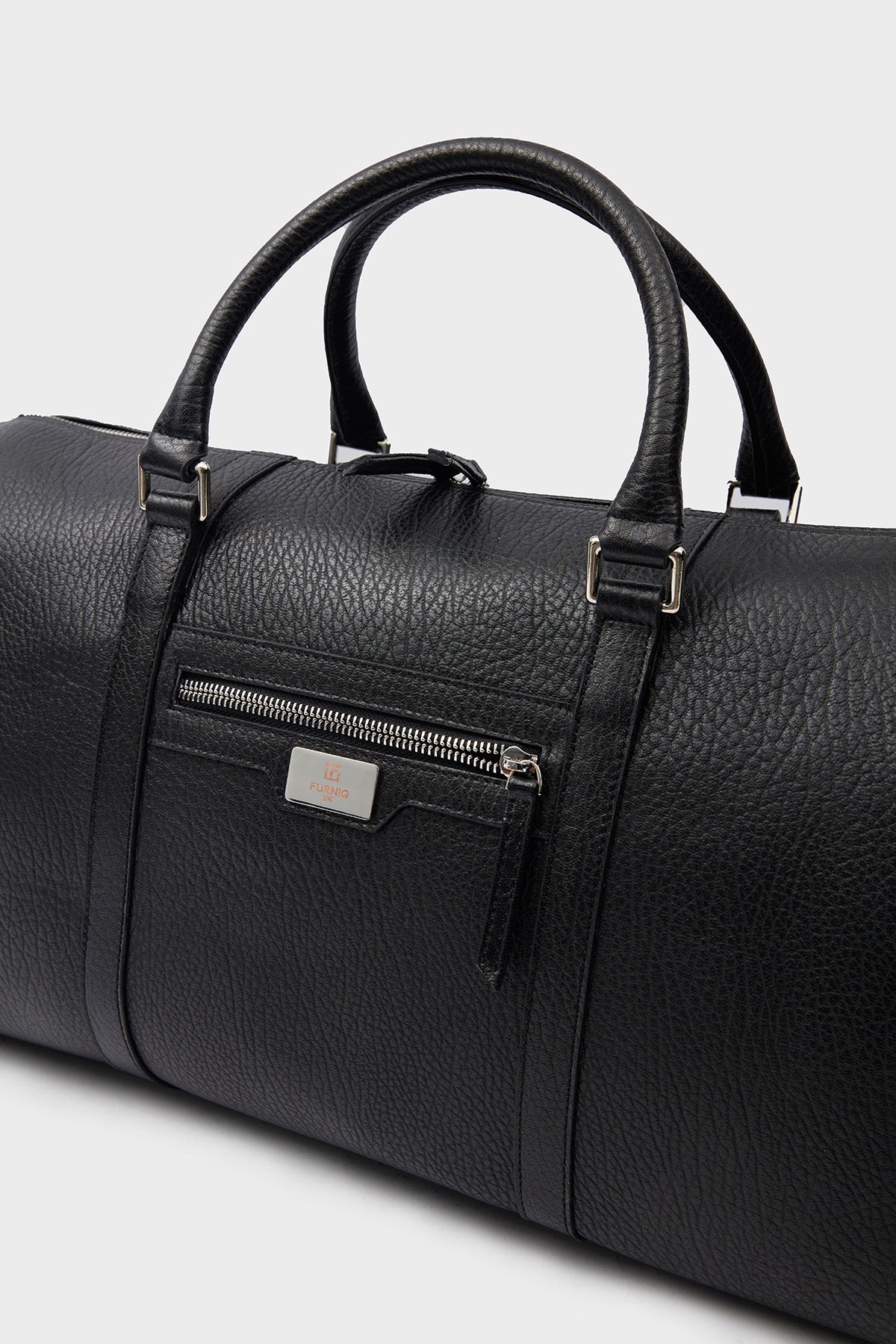 Genuine Leather Duffle Bag, Travel Bag, Venous Pattern Black