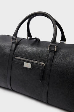 Image of Genuine Leather Duffle Bag, Travel Bag, Venous Pattern Black