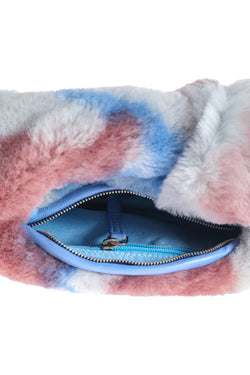 Image of Women's Shearling Mini Bag, Blue Multicolor