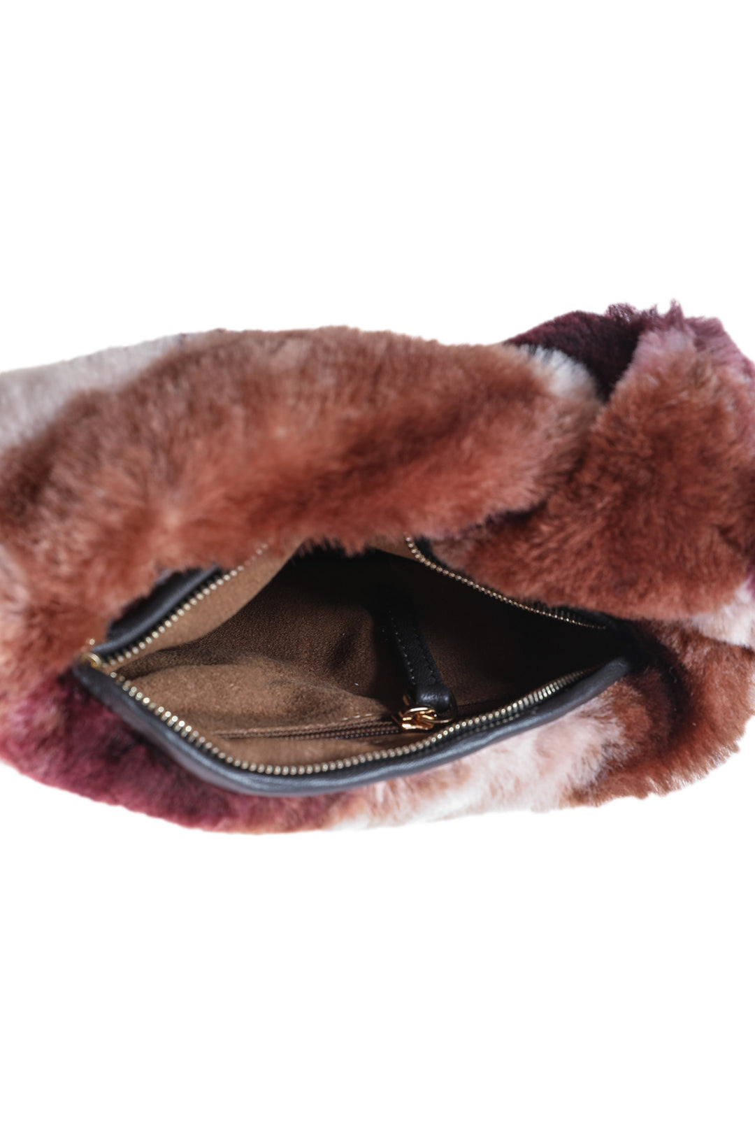 Women's Shearling Mini Bag, Brown Multicolor