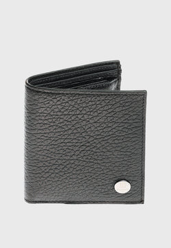 Image of Genuine Leather Venous Pattern Black Trifold Wallet