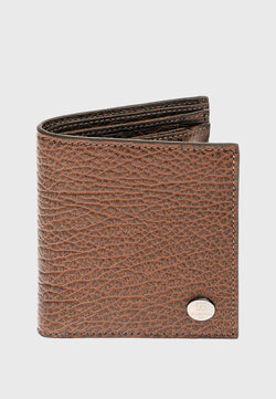 Image of Genuine Leather Venous Pattern Brown Trifold Wallet