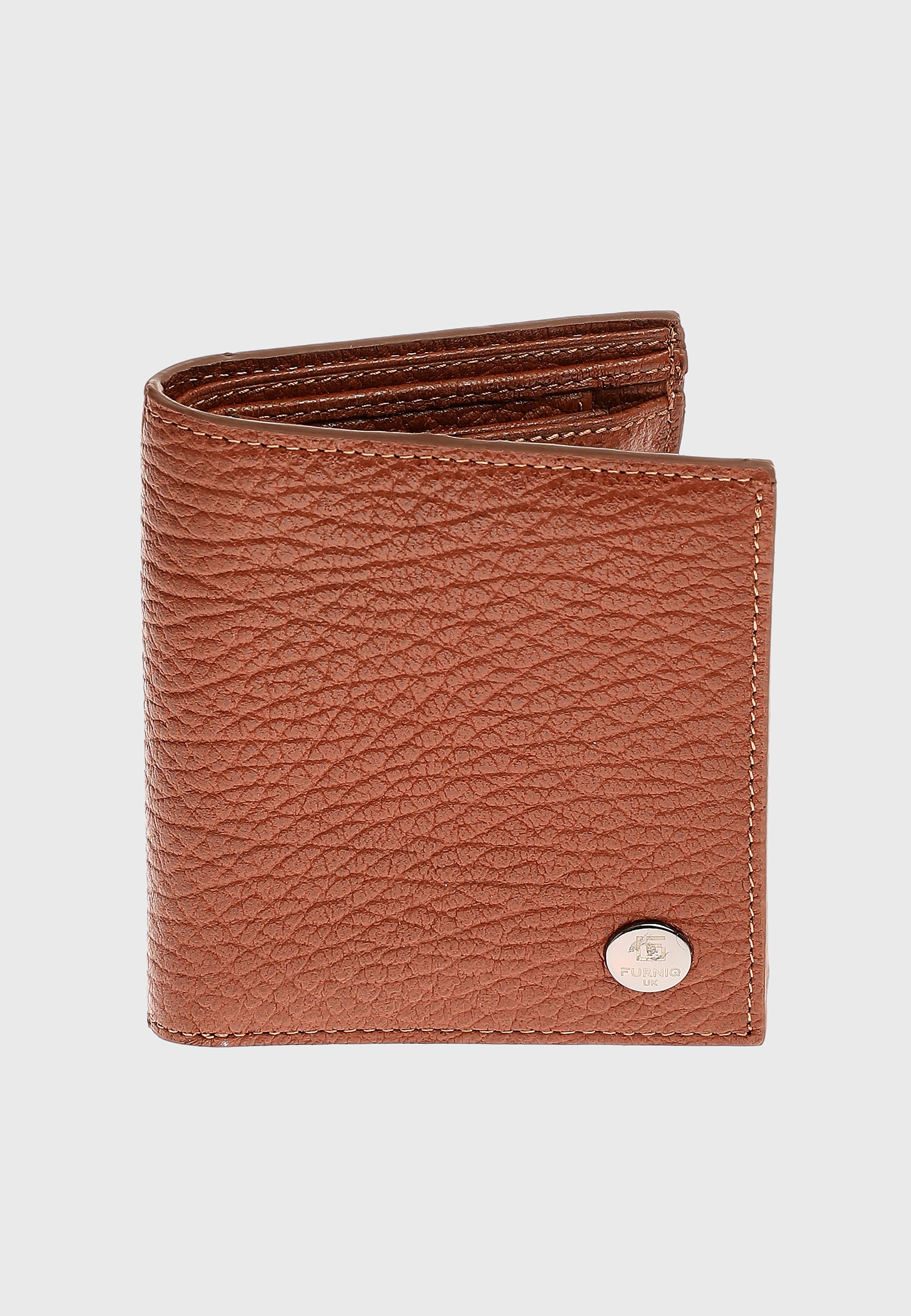 Genuine Leather Venous Pattern Tan Trifold Wallet