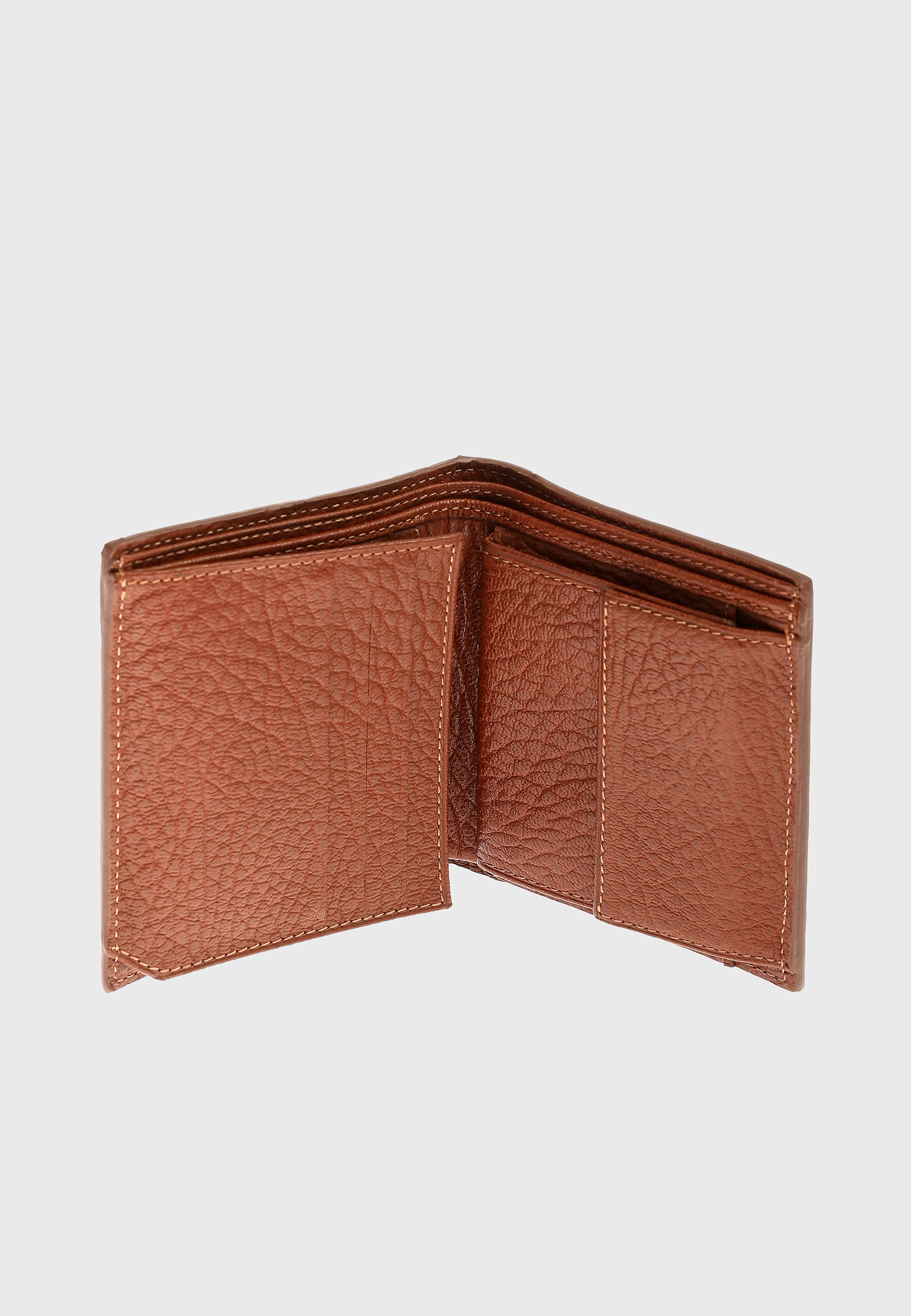 Genuine Leather Venous Pattern Tan Trifold Wallet