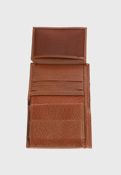 Image of Genuine Leather Venous Pattern Tan Trifold Wallet